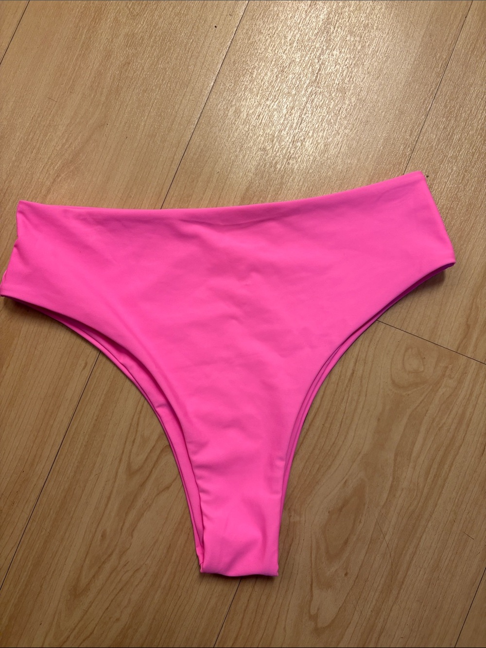 High-Waist Neon Pink Women’s Swim Bottom